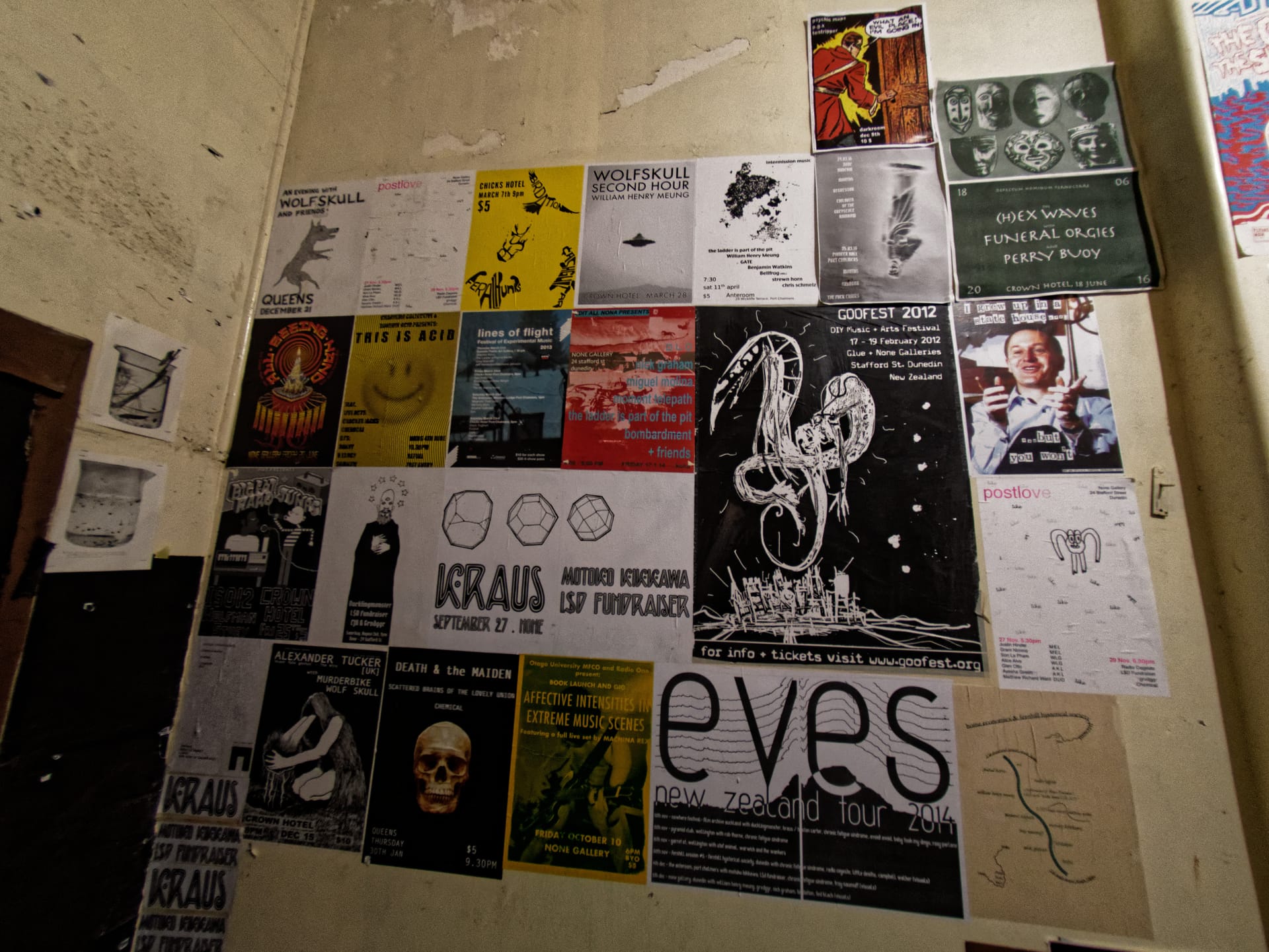 Posters of gigs over the years